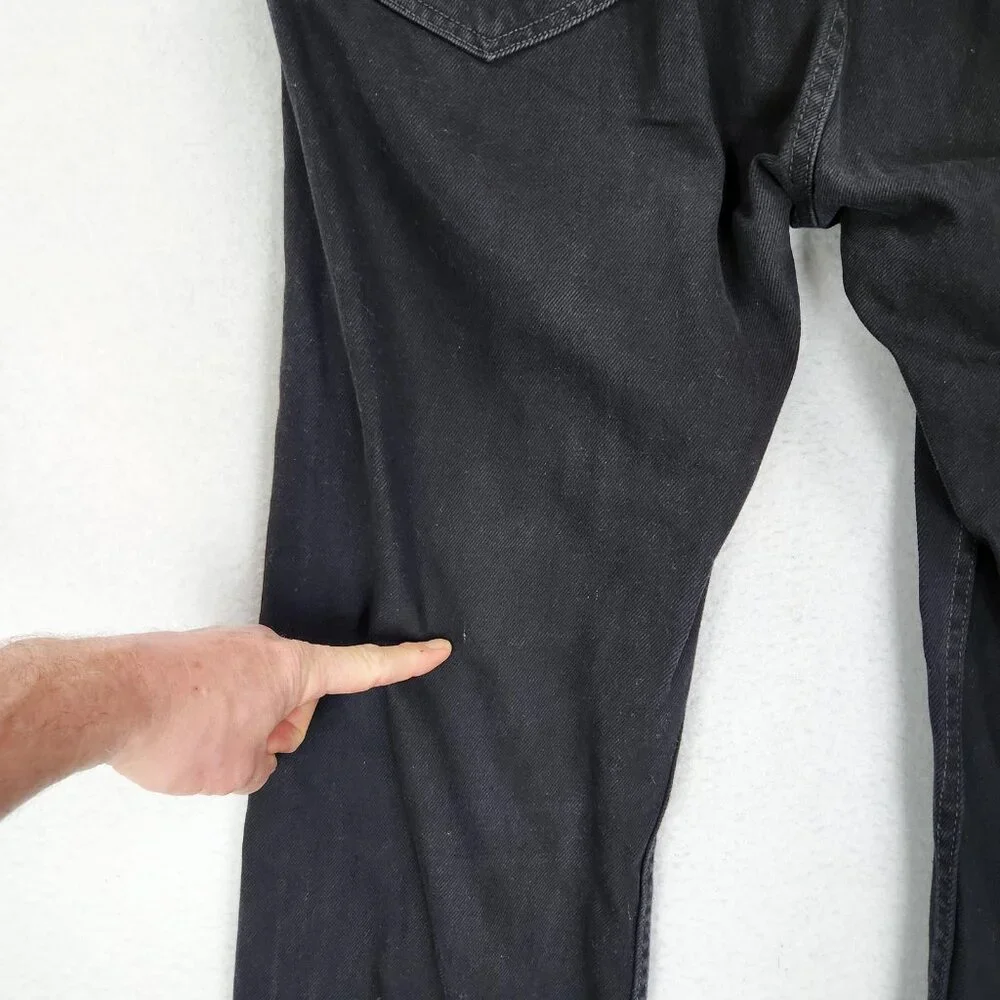 Levis Jeans Mens 40x30 Black 505 Straight Leg Denim Cotton Five Pocket Casual